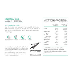 PURE ENERGY GEL 35G MANUKA HONEY