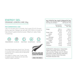 PURE ENERGY GEL 35G ORANGE LEMON LIME