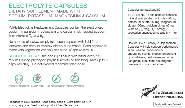 PURE ELECTROLYTE REPLACEMENT CAPSULES (80 TABLETS)