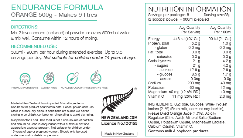 PURE ENDURANCE FORMULA ORANGE 500G