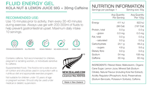 PURE FLUID ENERGY GEL 50G KOLA NUT & LEMON JUICE 30MG CAFFIENE