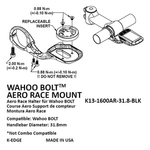 K-EDGE WAHOO BOLT AERO RACE MOUNT